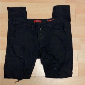 Black distressed Guess jeans